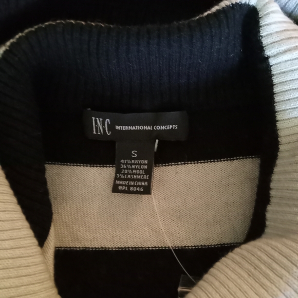 NEW! International Concepts Black & White Striped Tunic Sweater Cowl Sz Sm NWT - Picture 5 of 5
